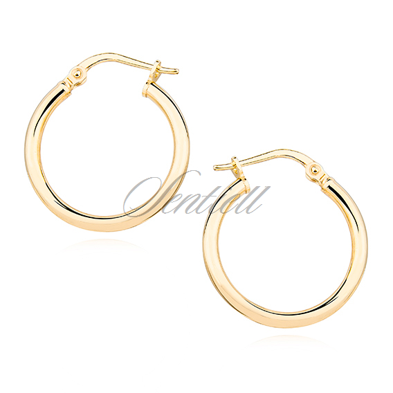 Silver (925) earrings hoops - highly polished, gold-plated