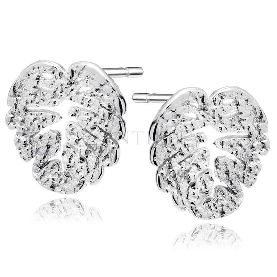 Silver (925) earrings - leaf