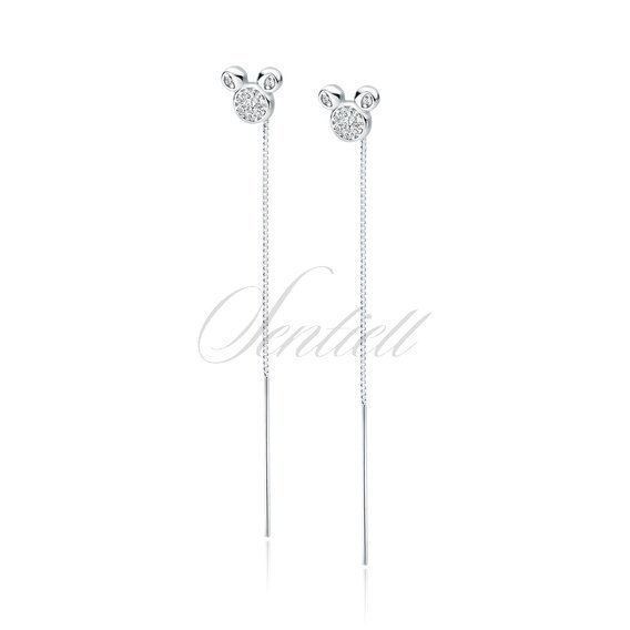 Silver (925) earrings mouse with white zirconias