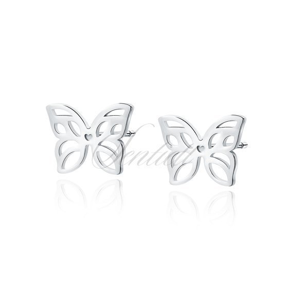Silver (925) earrings - openwork butterfly
