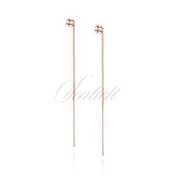 Silver (925) earrings rose gold-plated clover