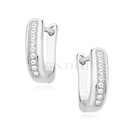 Silver (925) earrings white zirconia