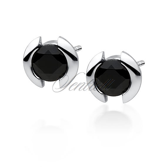 Silver (925) earrings with black zirconias