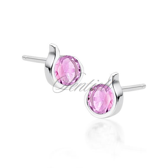 Silver (925) earrings with pink zirconia