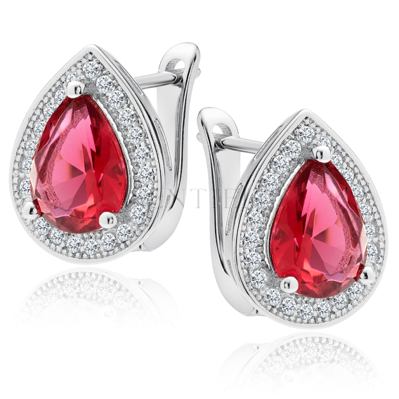 Silver (925) earrings with ruby zirconia