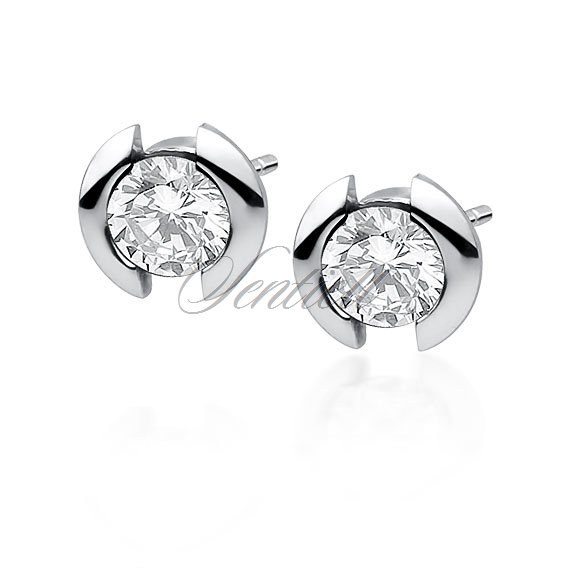 Silver (925) earrings with white zirconias