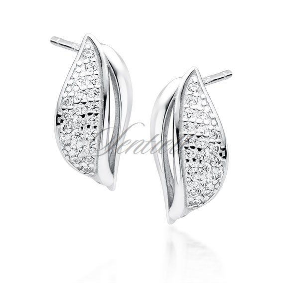 Silver (925) earrings with white zirconias