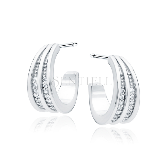 Silver (925) earrings with white zirconias