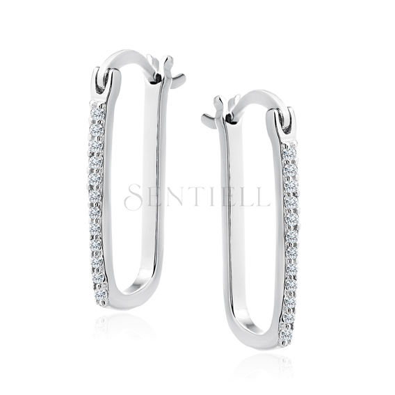 Silver (925) earrings with white zirconias