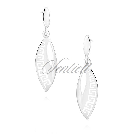 Silver (925) elegant earrings with Greek pattern