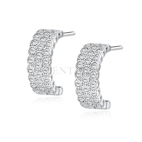 Silver (925) elegant earrings with zirconia