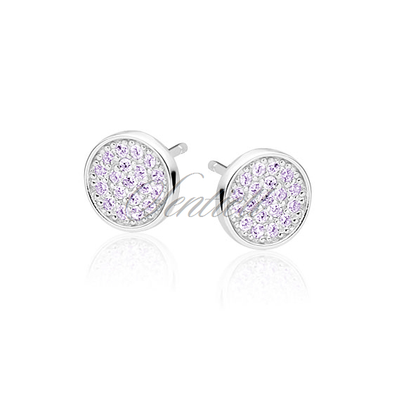 Silver (925) elegant round earrings with zirconias