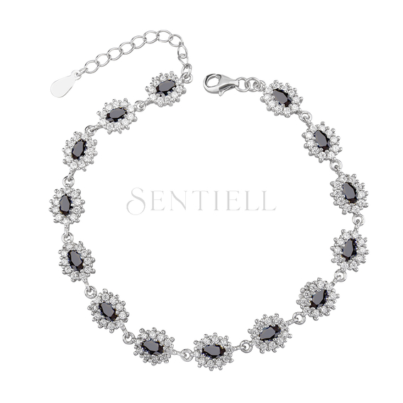 Silver (925) fashionable bracelet black zirconia