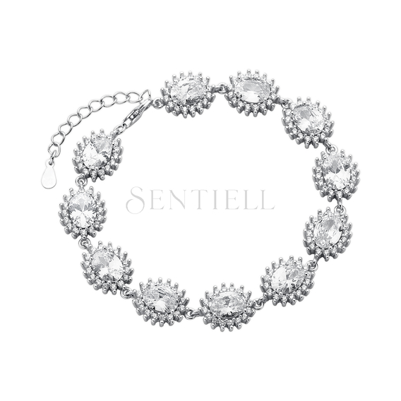 Silver (925) fashionable bracelet white zirconia