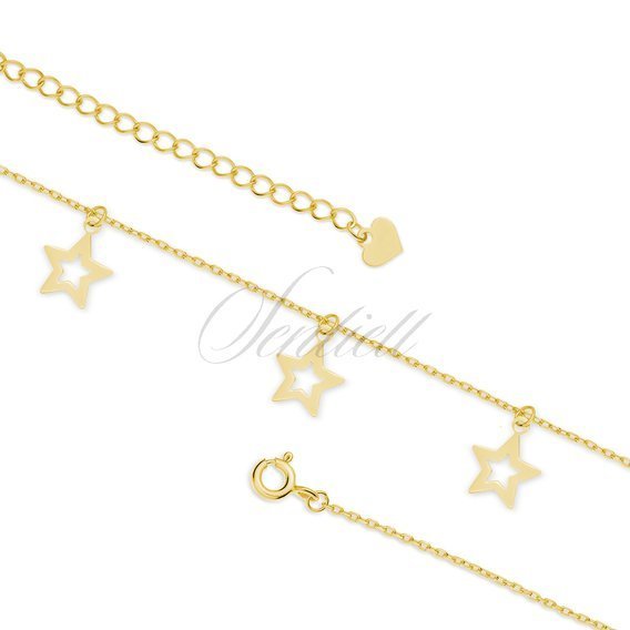 Silver (925) gold-plated anklet with stars