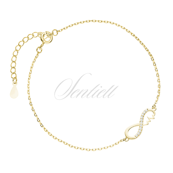 Silver (925) gold-plated bracelet, infinity with pulse