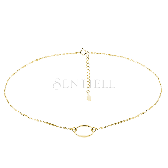 Silver (925) gold-plated choker necklace with circle