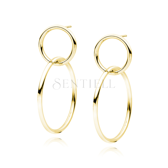 Silver (925) gold-plated earrings - circles