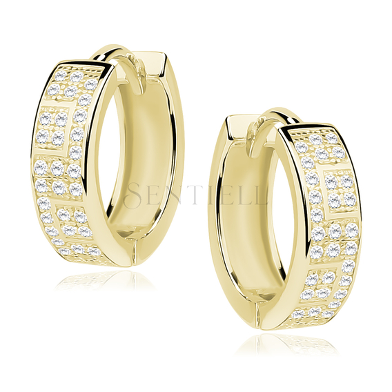 Silver (925) gold-plated earrings hoop with zirconia