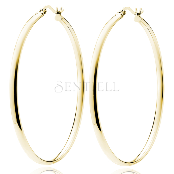 Silver (925) gold-plated earrings hoops - highly polished