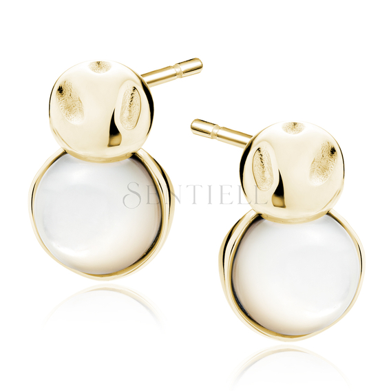 Silver (925) gold-plated earrings with Nacre