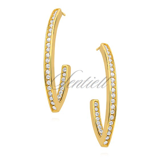 Silver (925) gold-plated earrings with zirconia