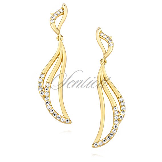 Silver (925) gold-plated earrings with zirconia