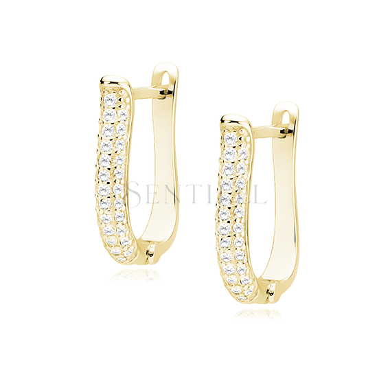 Silver (925) gold-plated elegant earrings with zirconia