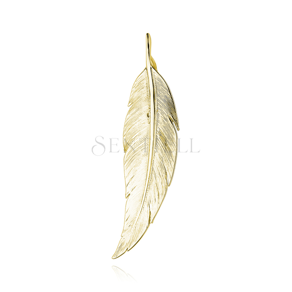 Silver (925) gold-plated elegant pendant - feather