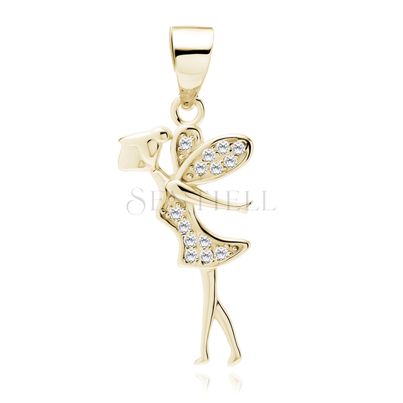 Silver (925) gold-plated fairy pendant with zirconia