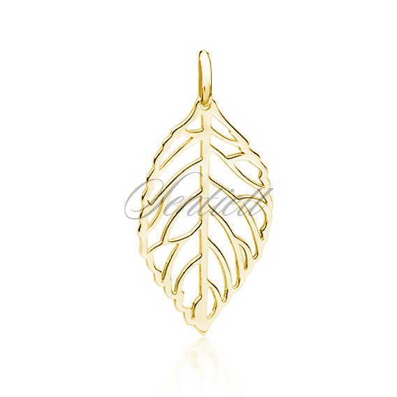 Silver (925) gold-plated leaf pendant