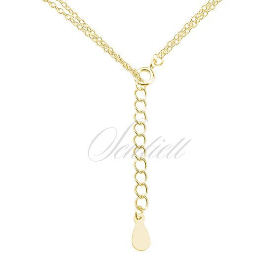 Silver (925) gold-plated necklace - cirlces with zirconias
