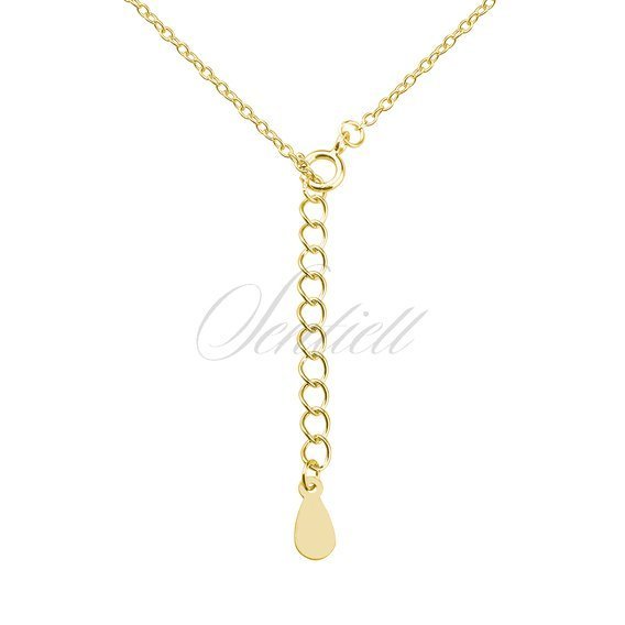 Silver (925) gold-plated necklace - heart with zirconia