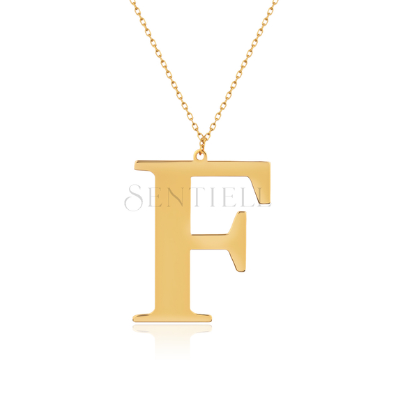 Silver (925) gold-plated necklace - letter F