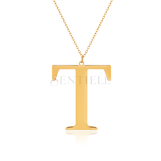 Silver (925) gold-plated necklace - letter T