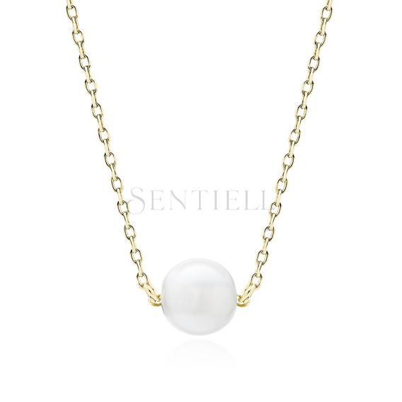 Silver (925) gold-plated necklace with pearl