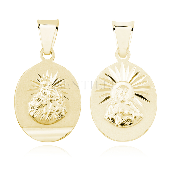 Silver (925) gold-plated pendant - Jesus Christ / Scapular Mary