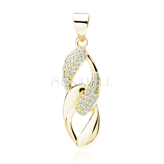 Silver (925) gold-plated pendant with white zirconias