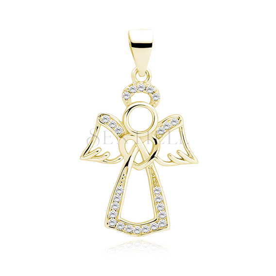 Silver (925) gold-plated pendant with zirconia - angel