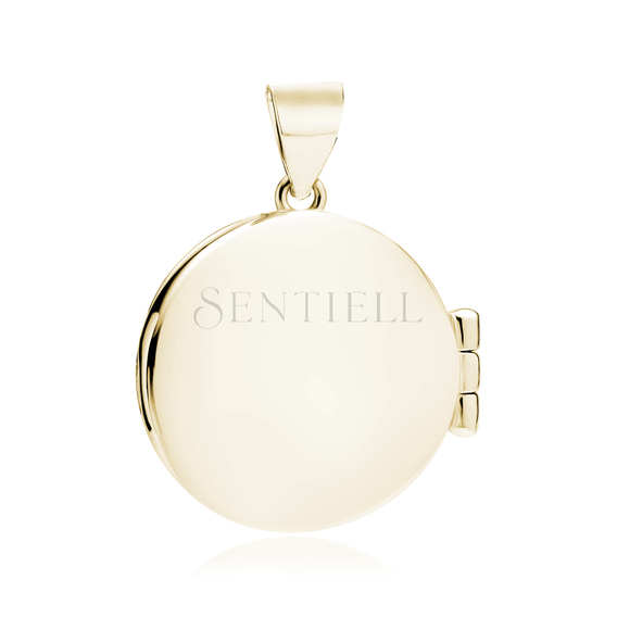 Silver (925) gold-plated polished pendant - round locket