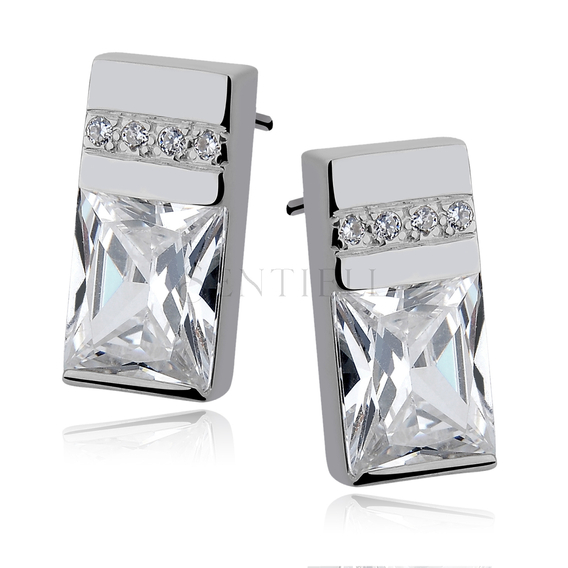 Silver (925) impressive earrings white zirconia