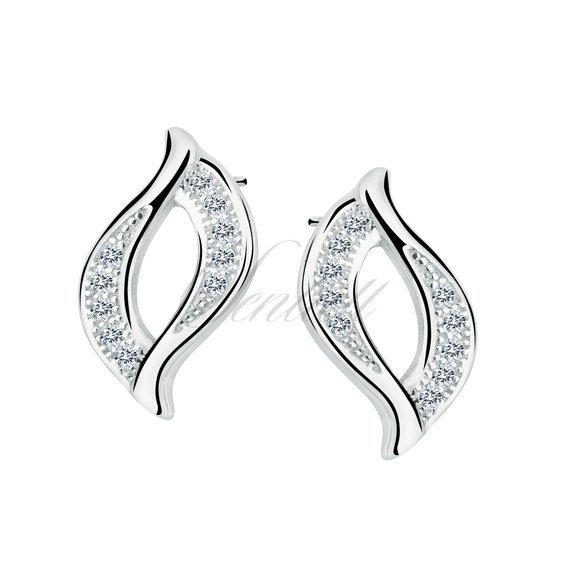 Silver (925) impressive earrings with white zirconias