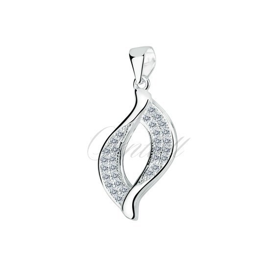 Silver (925) impressive pendant with white zirconias