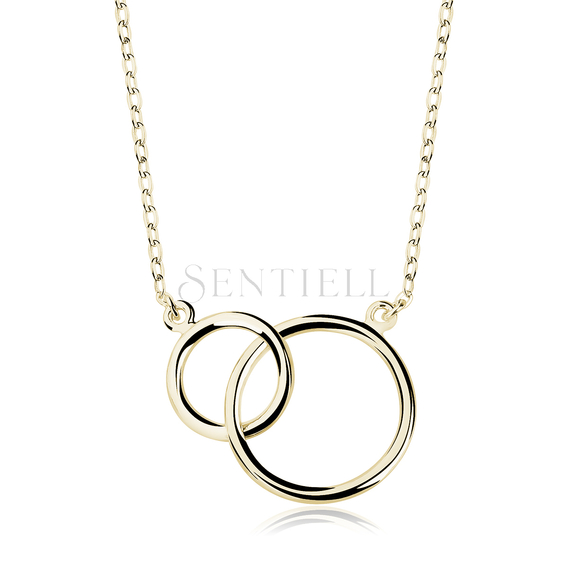 Silver (925) necklace connected circles gold-plated