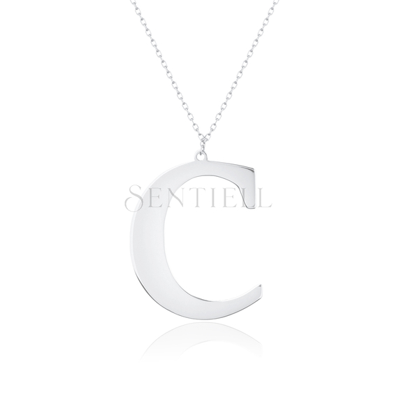 Silver (925) necklace - letter C