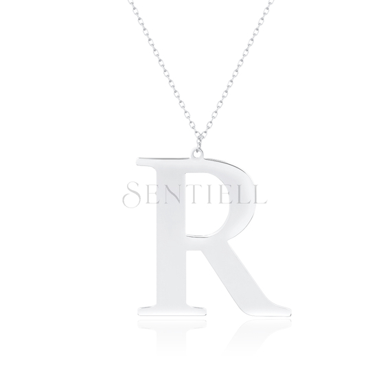 Silver (925) necklace - letter R