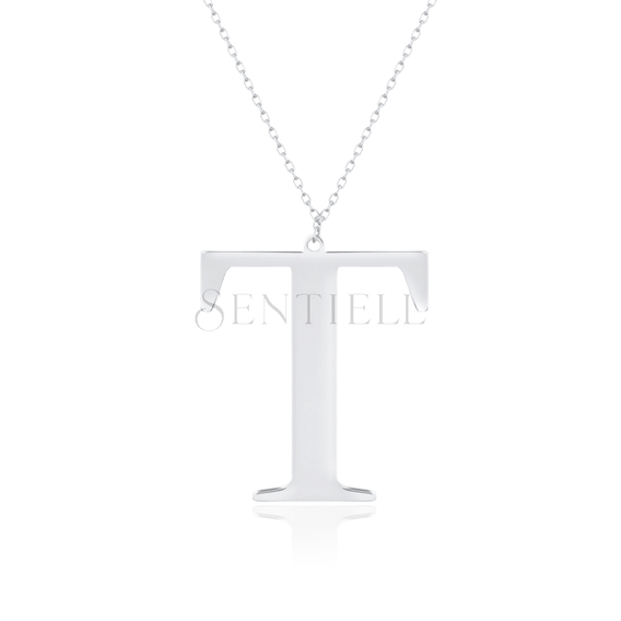 Silver (925) necklace - letter T