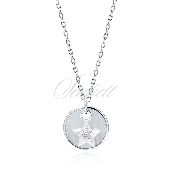 Silver (925) necklace - star in a circle with Mother of pearl