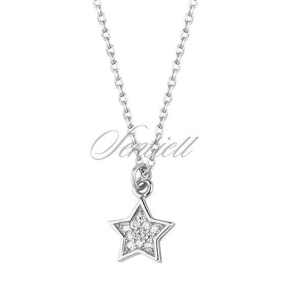 Silver (925) necklace - star with zirconia