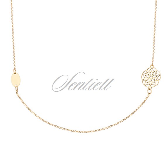 Silver (925) necklace with folower, gold-plated